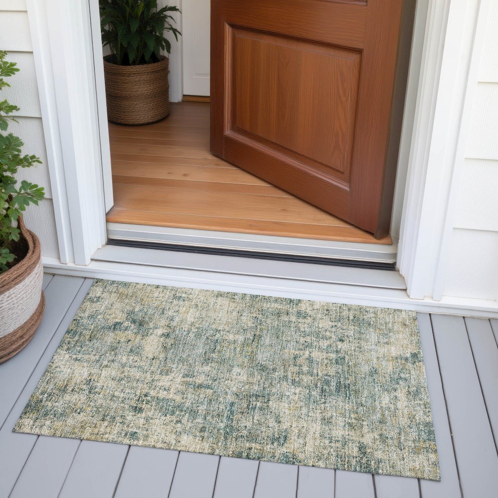 Machine Washable Indoor/Outdoor Chantille ACN2061 Aloe 1'8" x 2'6" Rug. Picture 6