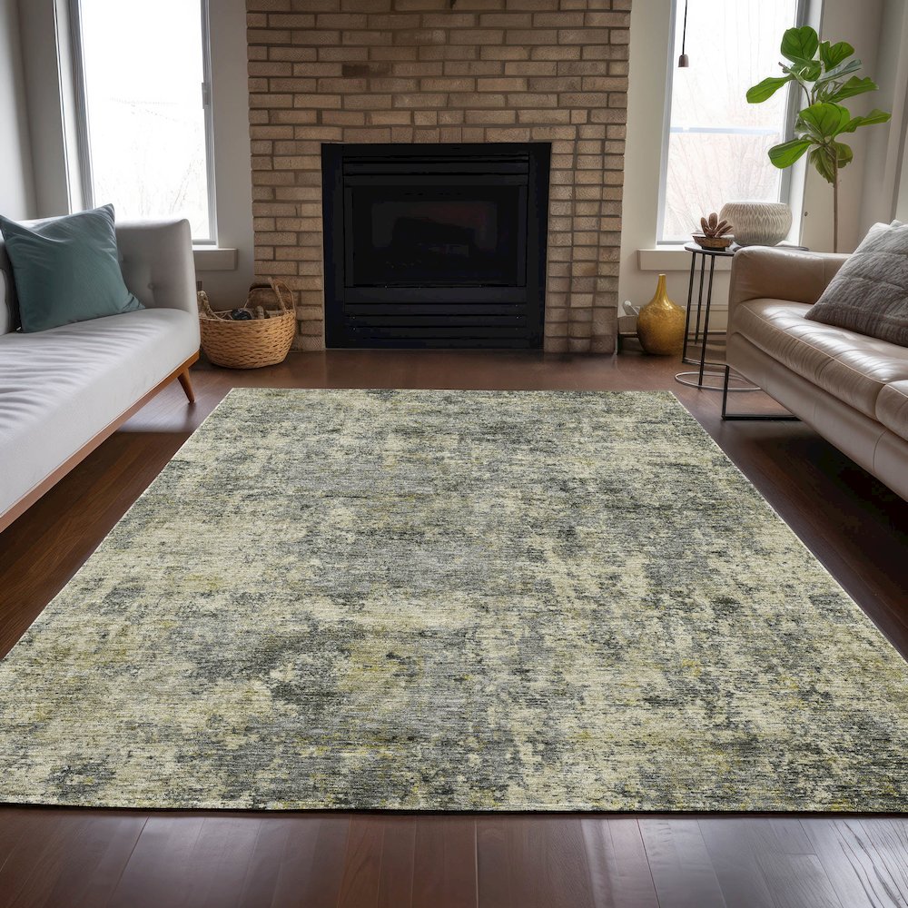 Machine Washable Indoor/Outdoor Chantille ACN2061 Pewter 2'6" x 3'10" Rug. Picture 6