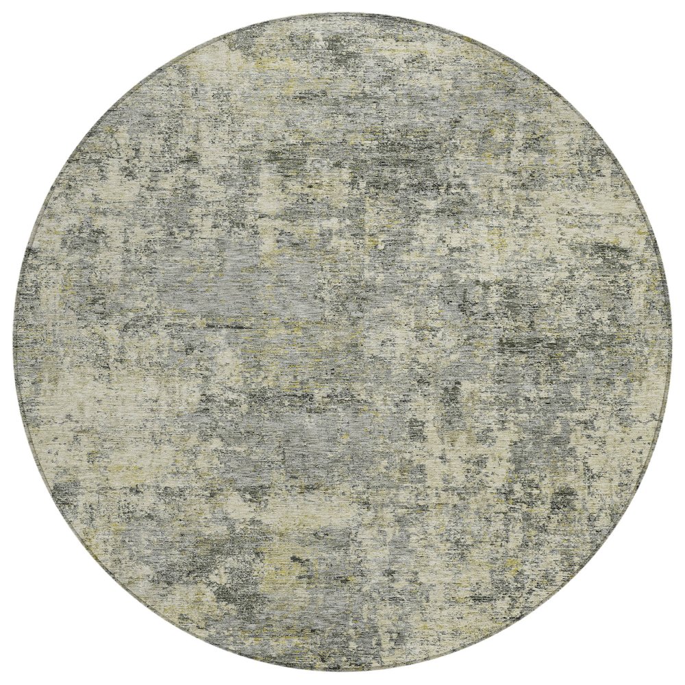 Machine Washable Indoor/Outdoor Chantille ACN2061 Pewter 8' x 8' Round Rug. Picture 1