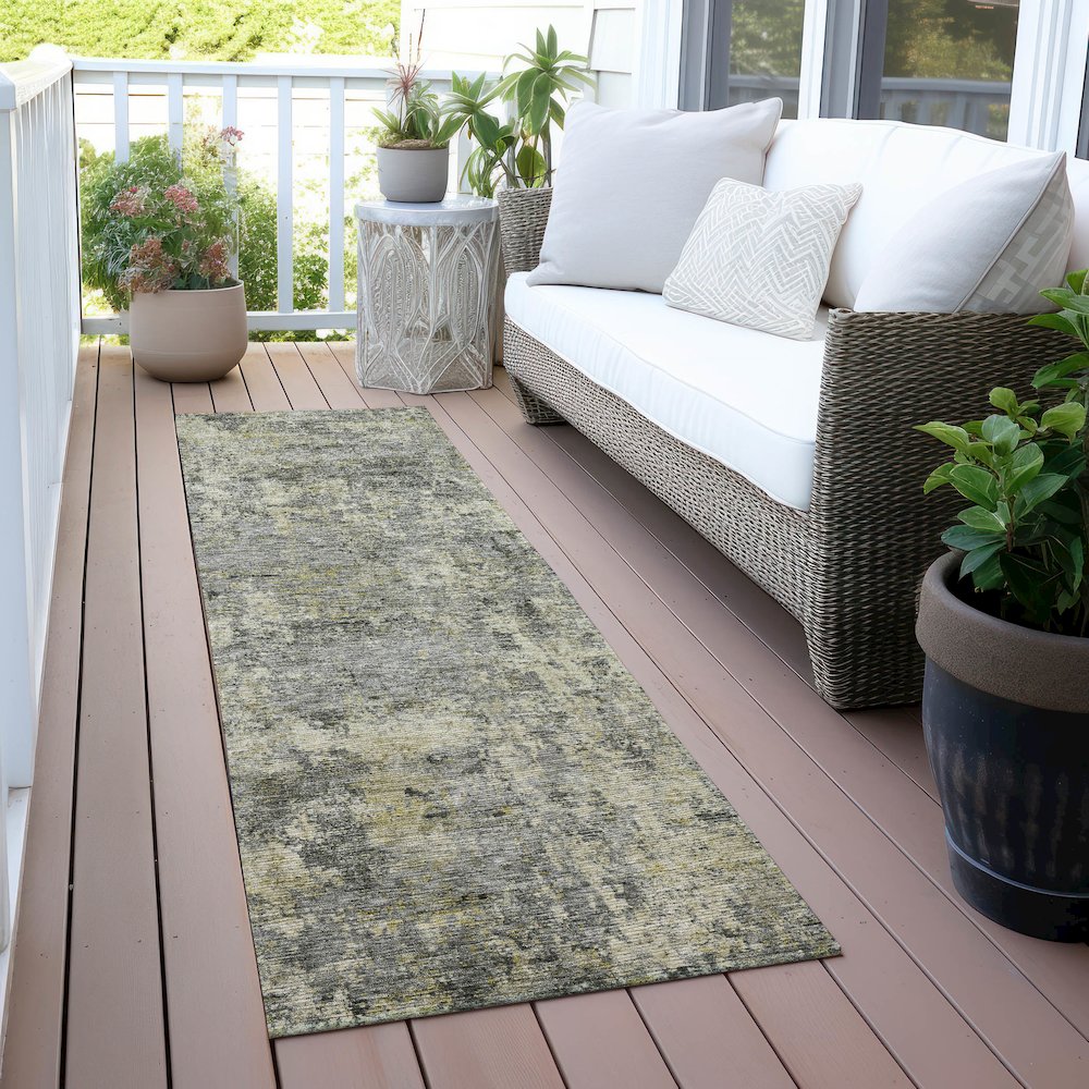 Machine Washable Indoor/Outdoor Chantille ACN2061 Pewter 2'3" x 7'6" Runner Rug. Picture 6