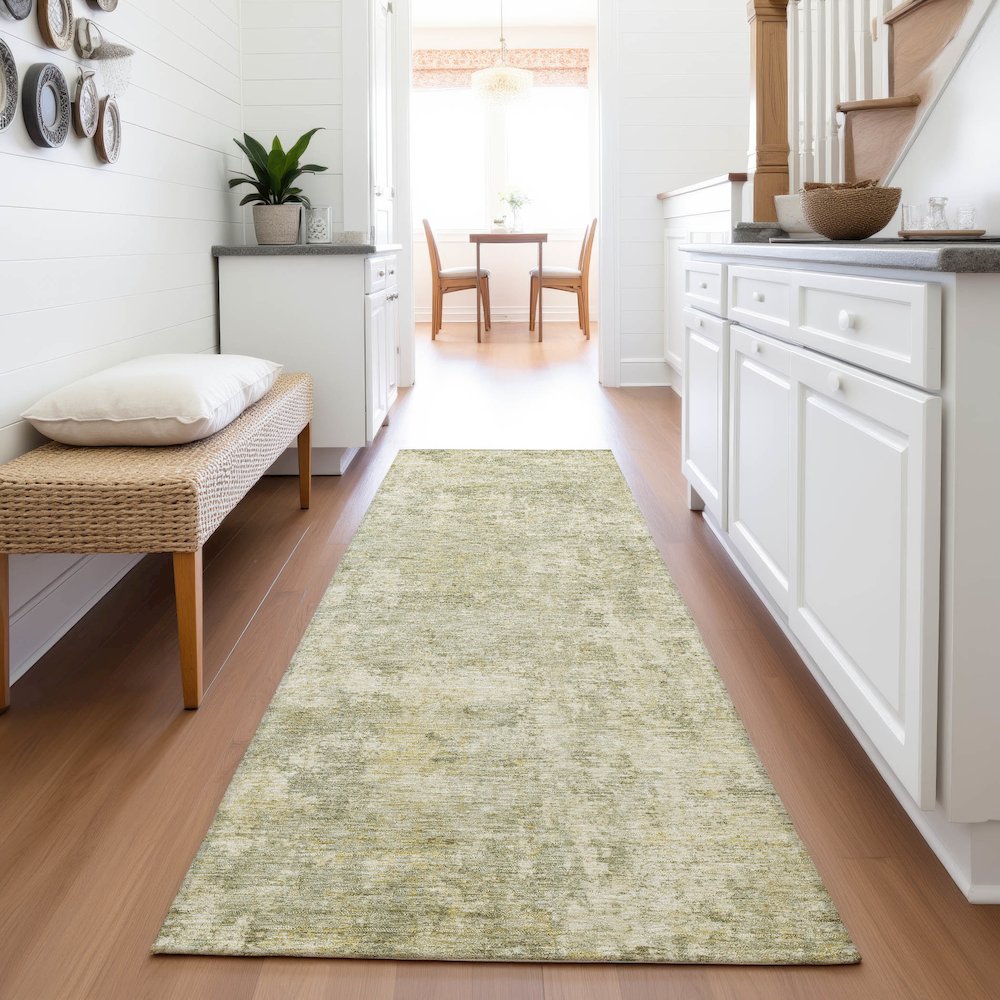 Machine Washable Indoor/Outdoor Chantille ACN2061 Sage 2'3" x 7'6" Runner Rug. Picture 5