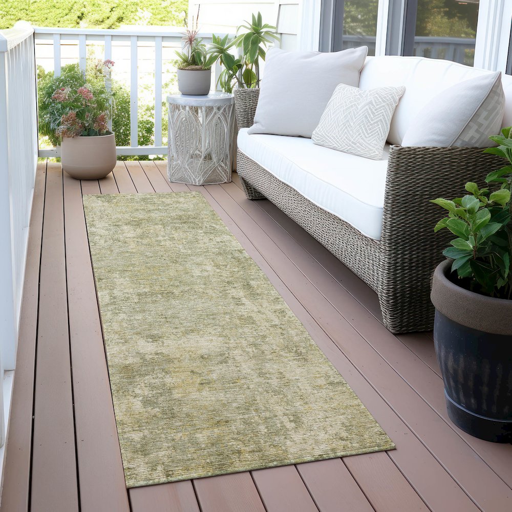 Machine Washable Indoor/Outdoor Chantille ACN2061 Sage 2'3" x 7'6" Runner Rug. Picture 6
