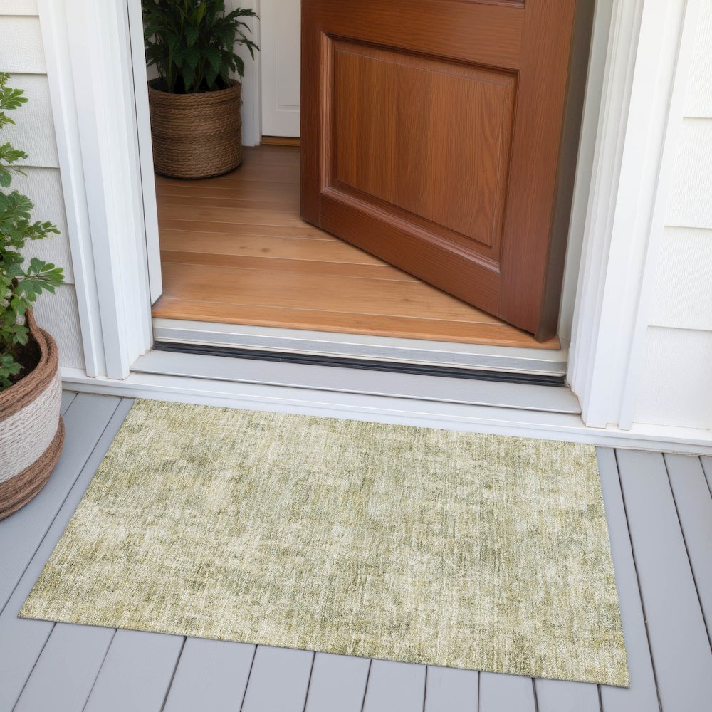 Machine Washable Indoor/Outdoor Chantille ACN2061 Sage 1'8" x 2'6" Rug. Picture 6