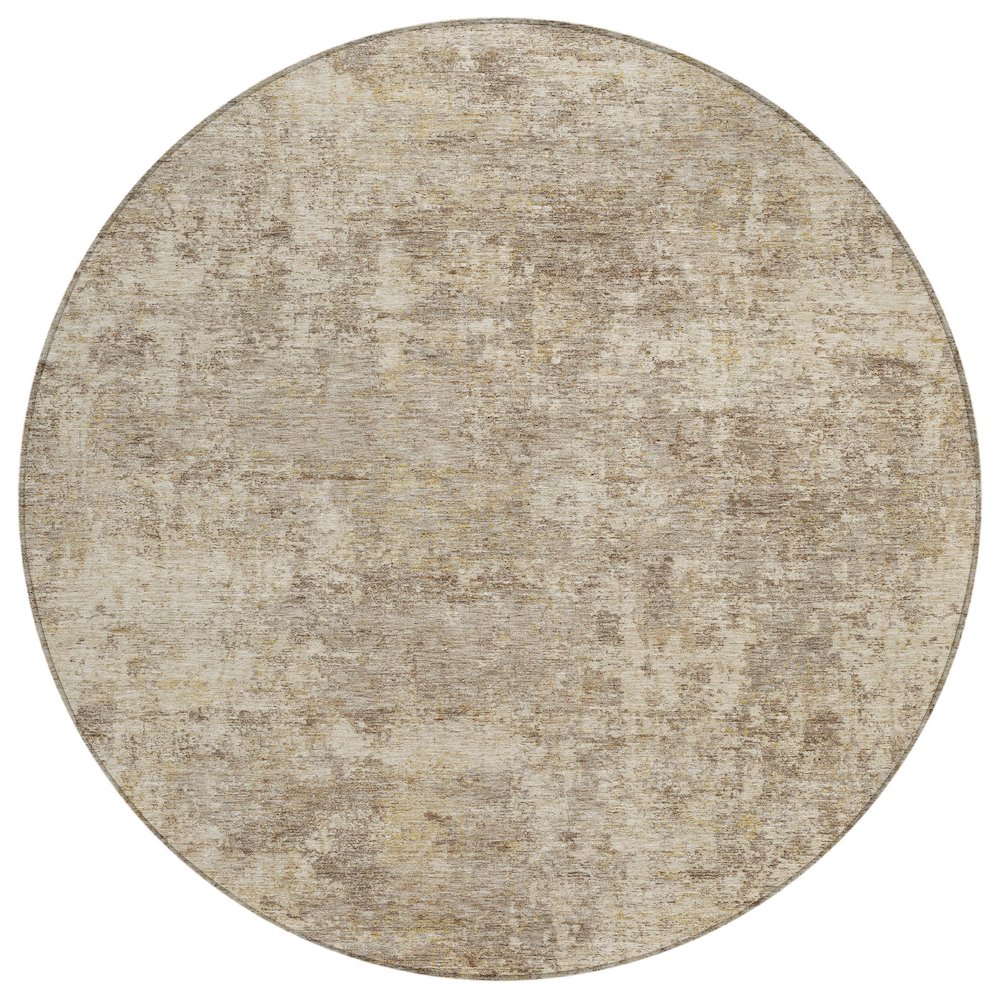 Machine Washable Indoor/Outdoor Chantille ACN2061 Taupe 8' x 8' Round Rug. Picture 1