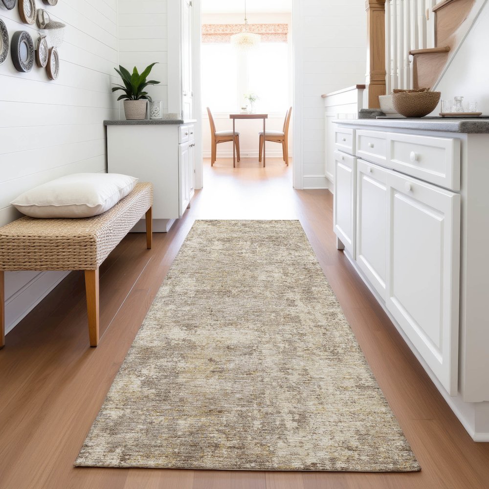 Machine Washable Indoor/Outdoor Chantille ACN2061 Taupe 2'3" x 7'6" Runner Rug. Picture 5