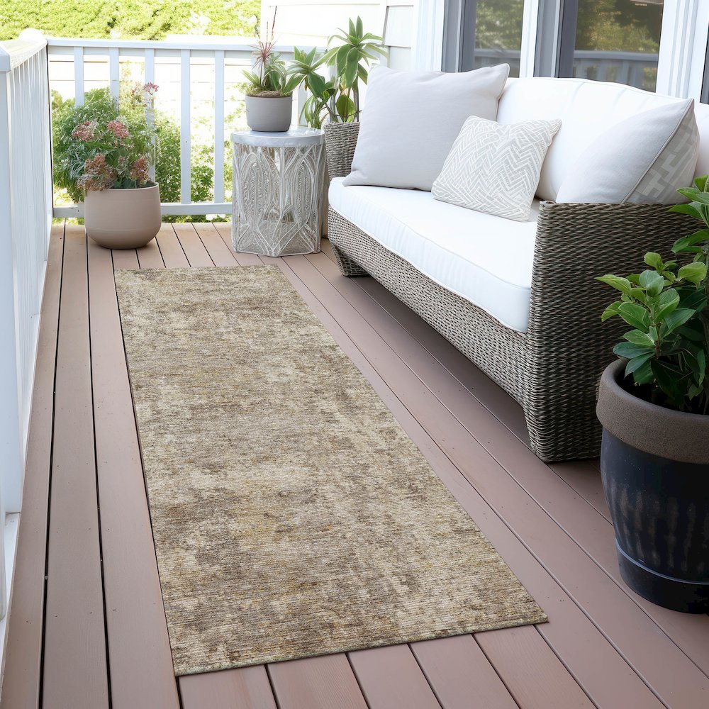 Machine Washable Indoor/Outdoor Chantille ACN2061 Taupe 2'3" x 7'6" Runner Rug. Picture 6