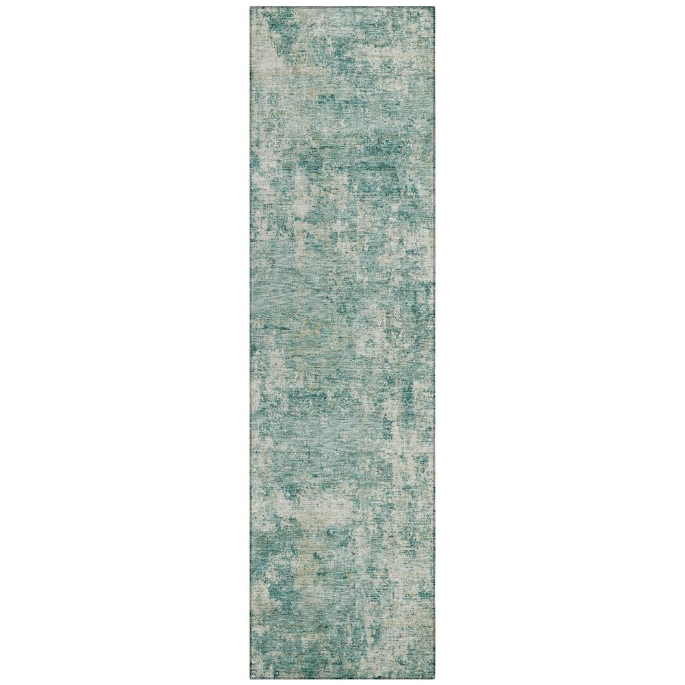 Machine Washable Indoor/Outdoor Chantille ACN2061 Teal 2'3" x 7'6" Runner Rug. Picture 1