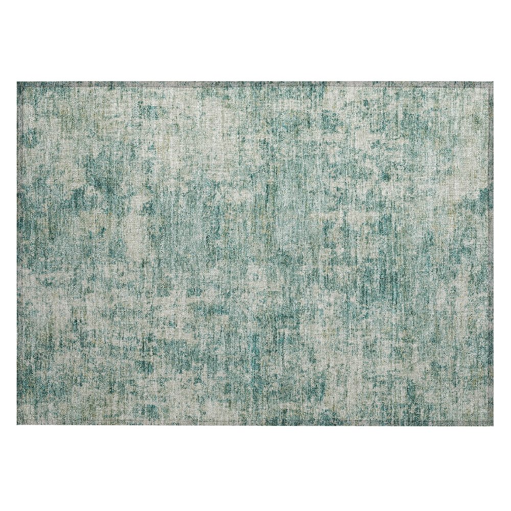 Machine Washable Indoor/Outdoor Chantille ACN2061 Teal 1'8" x 2'6" Rug. Picture 1