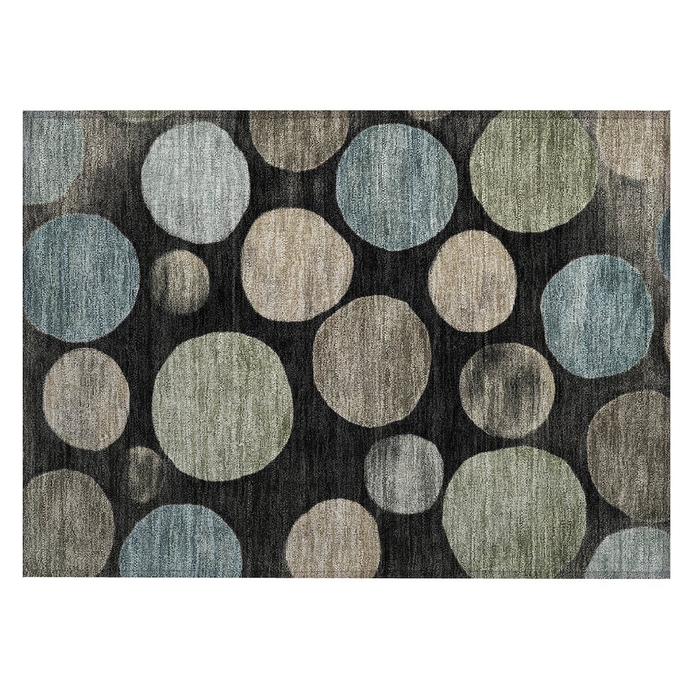 Machine Washable Indoor/Outdoor Chantille ACN2062 Black 1'8" x 2'6" Rug. Picture 1