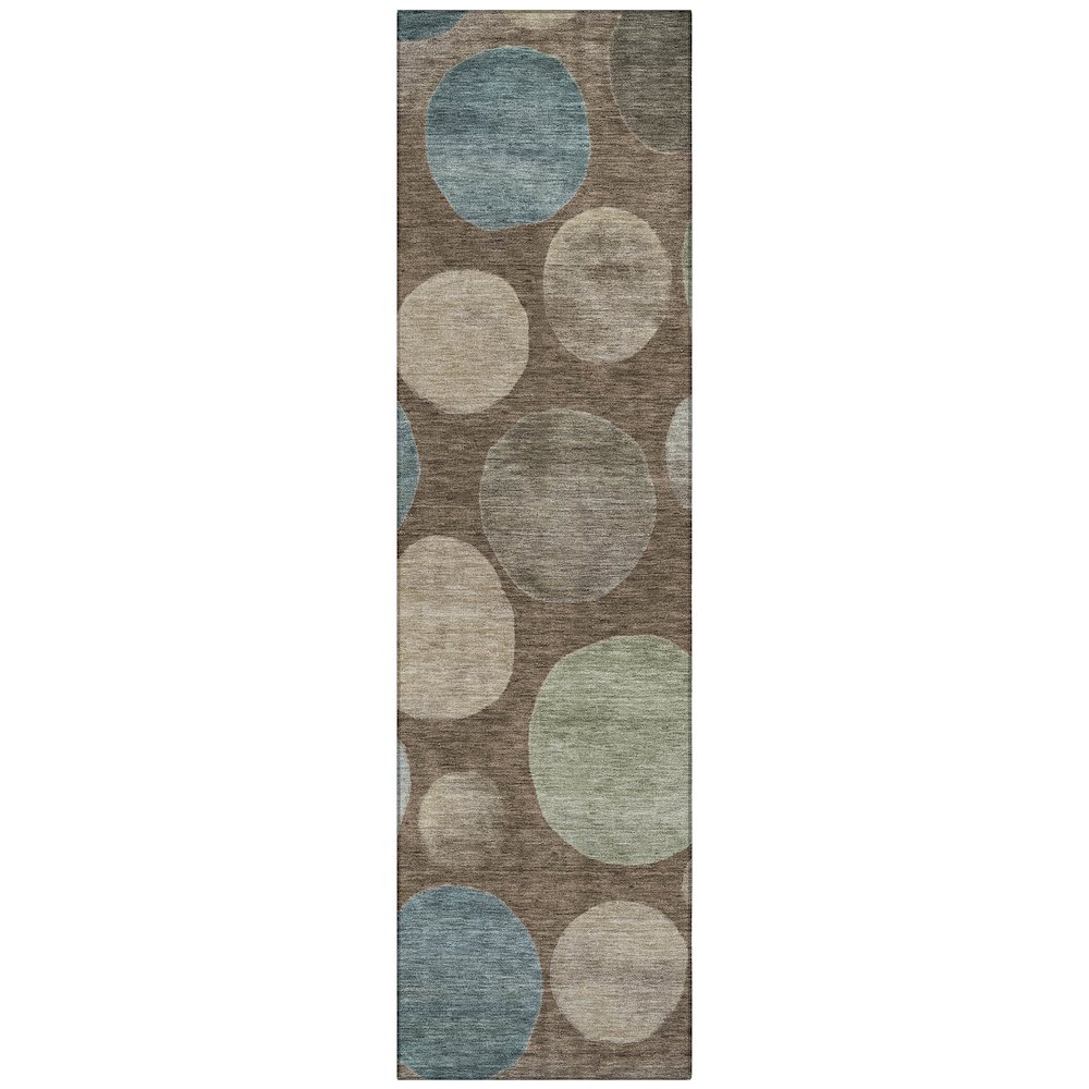 Machine Washable Indoor/Outdoor Chantille ACN2062 Chocolate 2'3"x7'6" Runner Rug. Picture 1