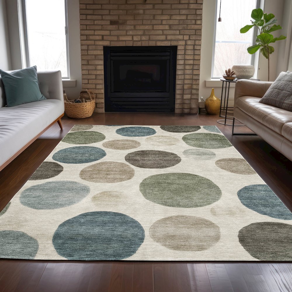 Machine Washable Indoor/Outdoor Chantille ACN2062 Ivory 2'6" x 3'10" Rug. Picture 6