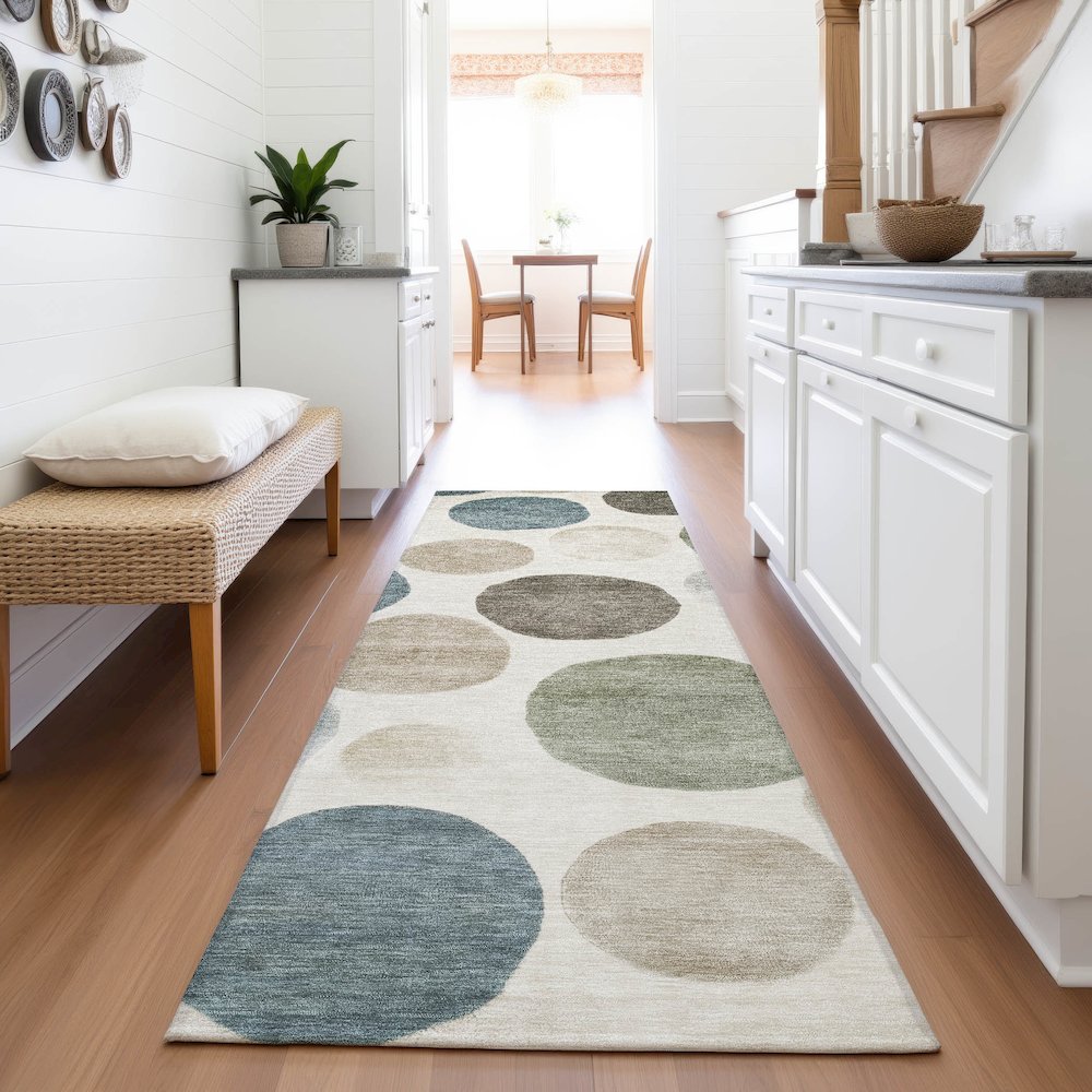 Machine Washable Indoor/Outdoor Chantille ACN2062 Ivory 2'3" x 7'6" Runner Rug. Picture 5
