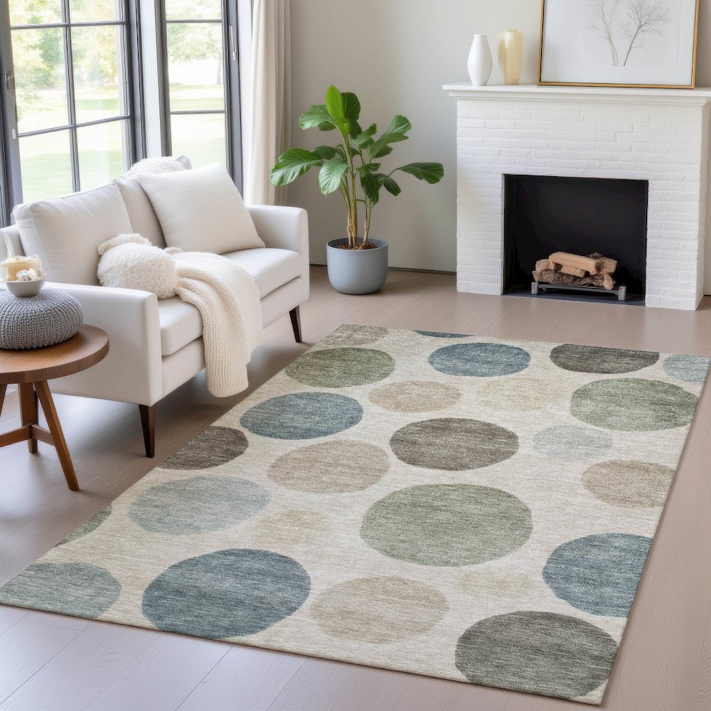 Machine Washable Indoor/Outdoor Chantille ACN2062 Khaki 2'6" x 3'10" Rug. Picture 5