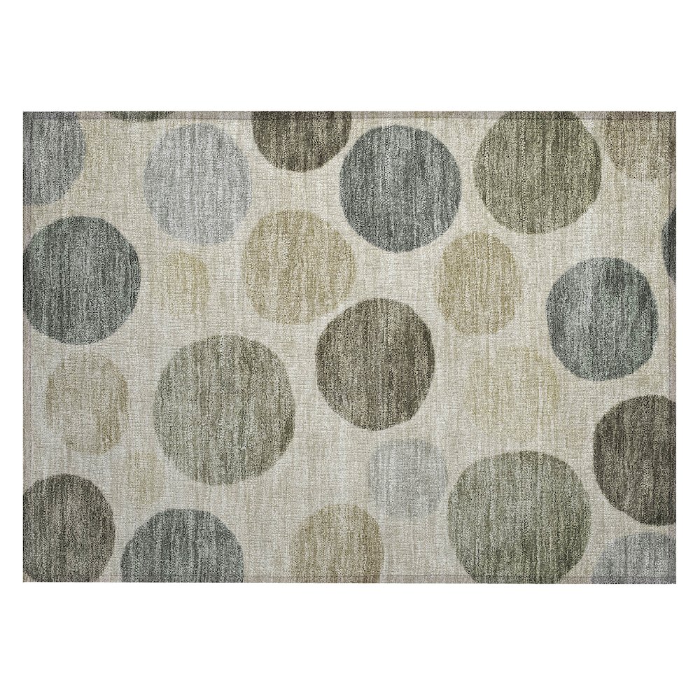 Machine Washable Indoor/Outdoor Chantille ACN2062 Taupe 1'8" x 2'6" Rug. Picture 1
