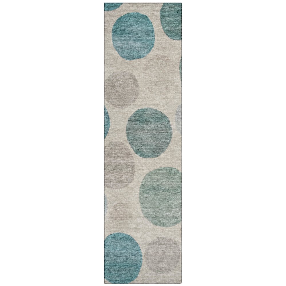Machine Washable Indoor/Outdoor Chantille ACN2062 Teal 2'3" x 7'6" Runner Rug. Picture 1