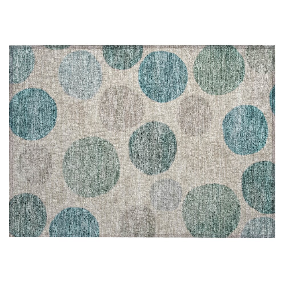 Machine Washable Indoor/Outdoor Chantille ACN2062 Teal 1'8" x 2'6" Rug. Picture 1