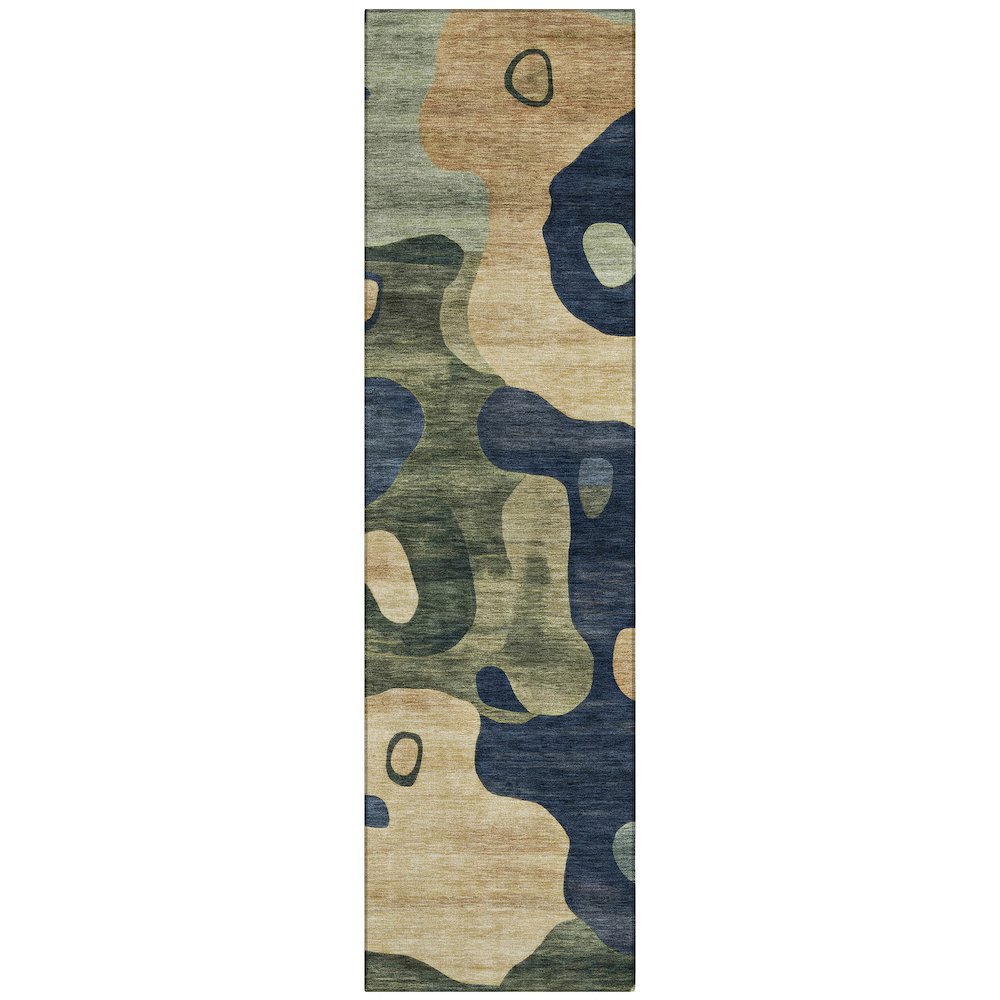 Machine Washable Indoor/Outdoor Chantille ACN2063 Navy 2'3" x 7'6" Runner Rug. Picture 1