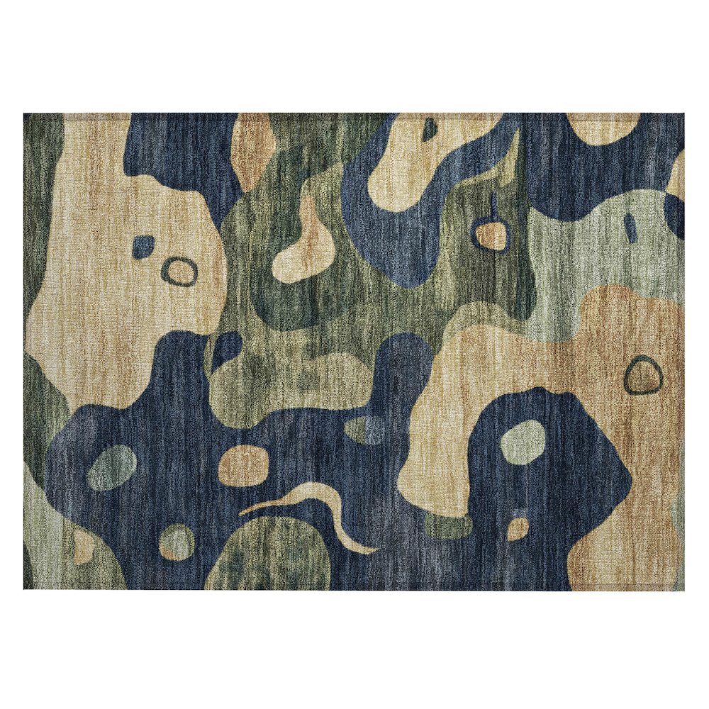 Machine Washable Indoor/Outdoor Chantille ACN2063 Navy 1'8" x 2'6" Rug. Picture 1