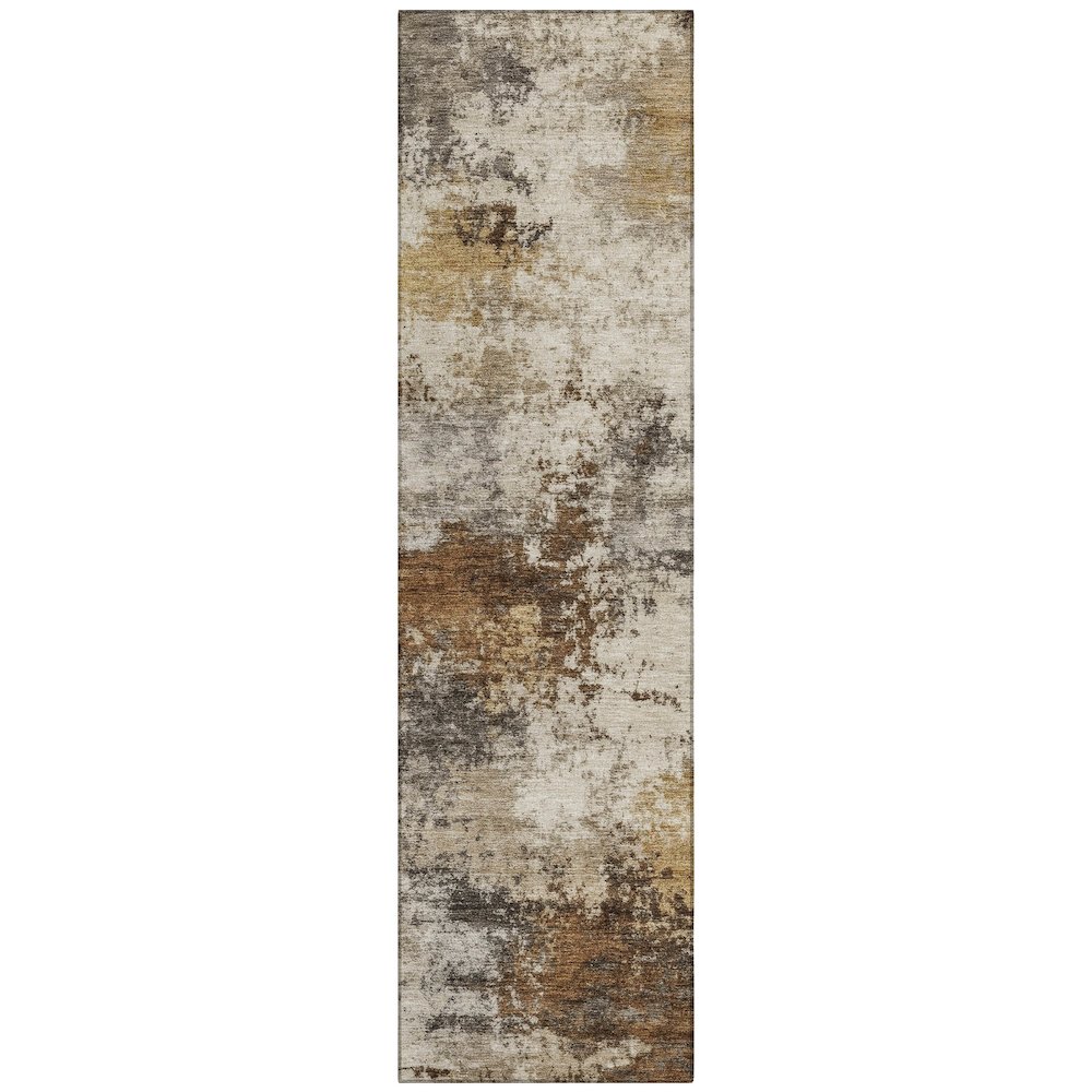 Machine Washable Indoor/Outdoor Chantille ACN2064 Brown 2'3" x 7'6" Runner Rug. Picture 1