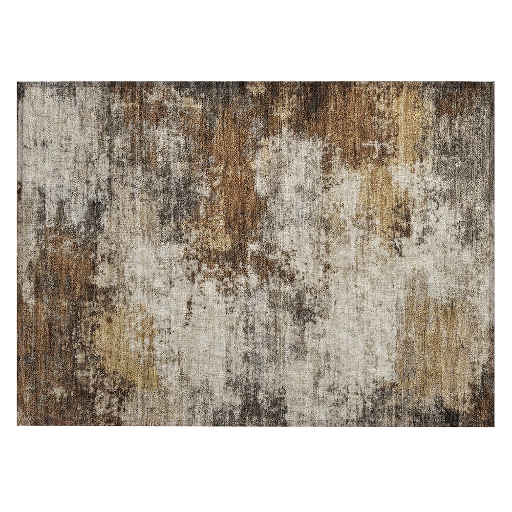 Machine Washable Indoor/Outdoor Chantille ACN2064 Brown 1'8" x 2'6" Rug. Picture 1