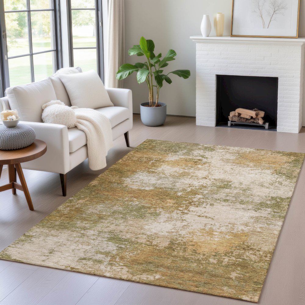 Machine Washable Indoor/Outdoor Chantille ACN2064 Copper 2'6" x 3'10" Rug. Picture 5