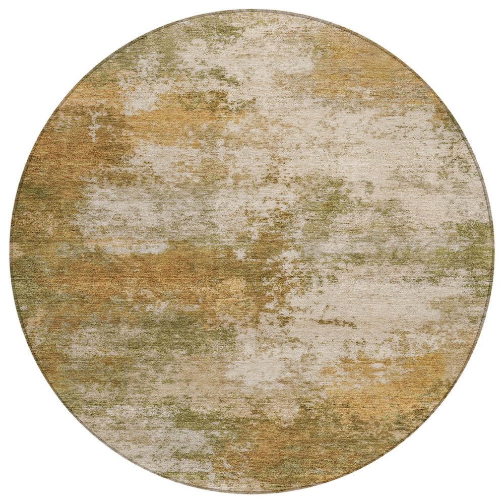 Machine Washable Indoor/Outdoor Chantille ACN2064 Copper 8' x 8' Round Rug. Picture 1