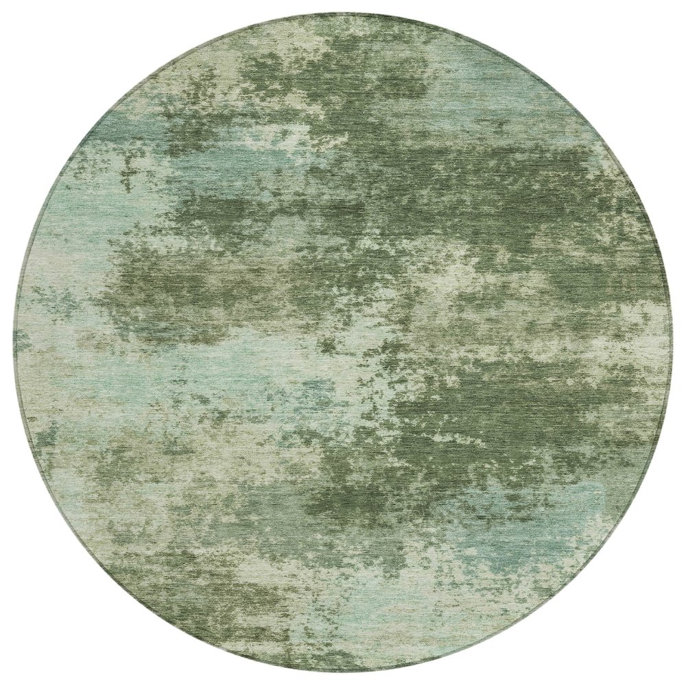 Machine Washable Indoor/Outdoor Chantille ACN2065 Aloe 8' x 8' Round Rug. Picture 1