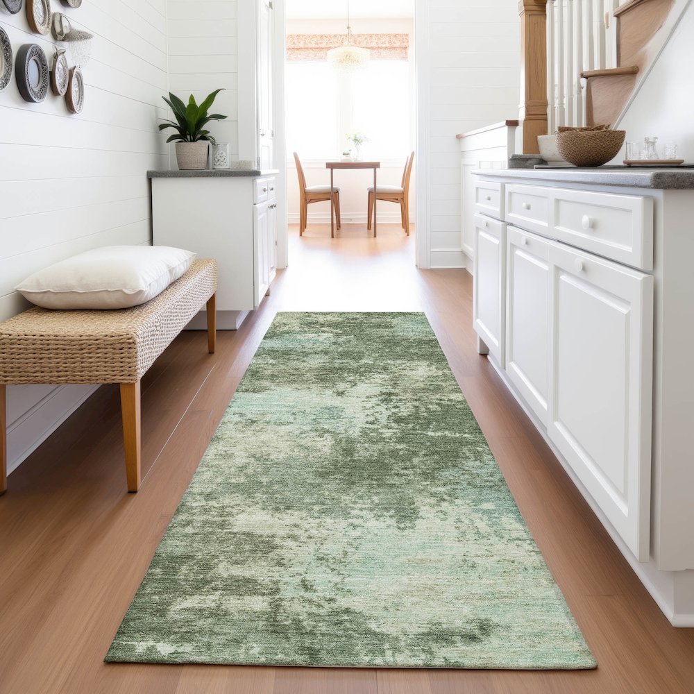 Machine Washable Indoor/Outdoor Chantille ACN2065 Aloe 2'3" x 7'6" Runner Rug. Picture 5