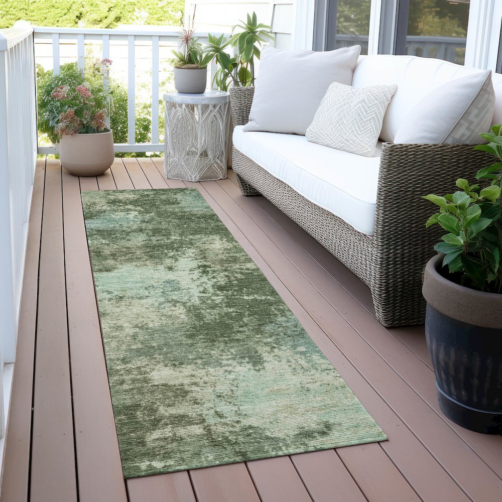 Machine Washable Indoor/Outdoor Chantille ACN2065 Aloe 2'3" x 7'6" Runner Rug. Picture 6
