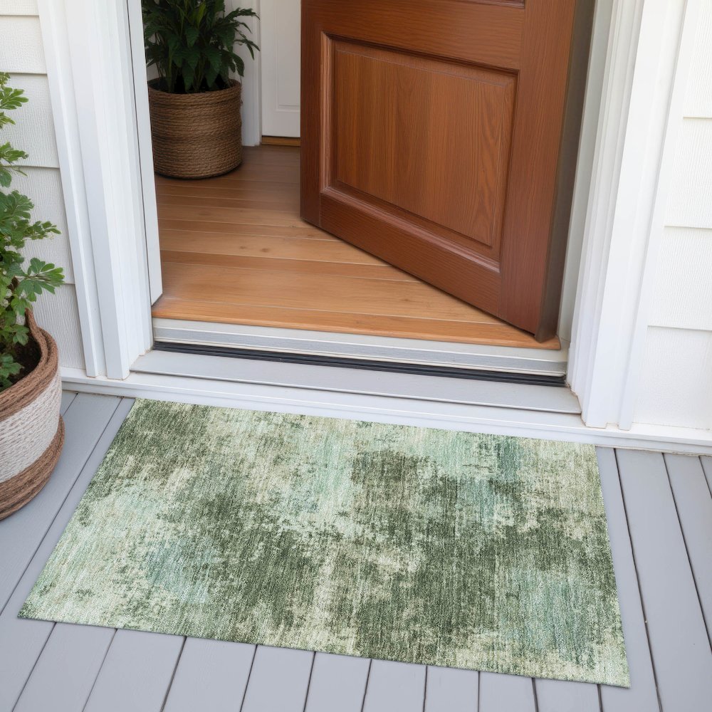Machine Washable Indoor/Outdoor Chantille ACN2065 Aloe 1'8" x 2'6" Rug. Picture 6