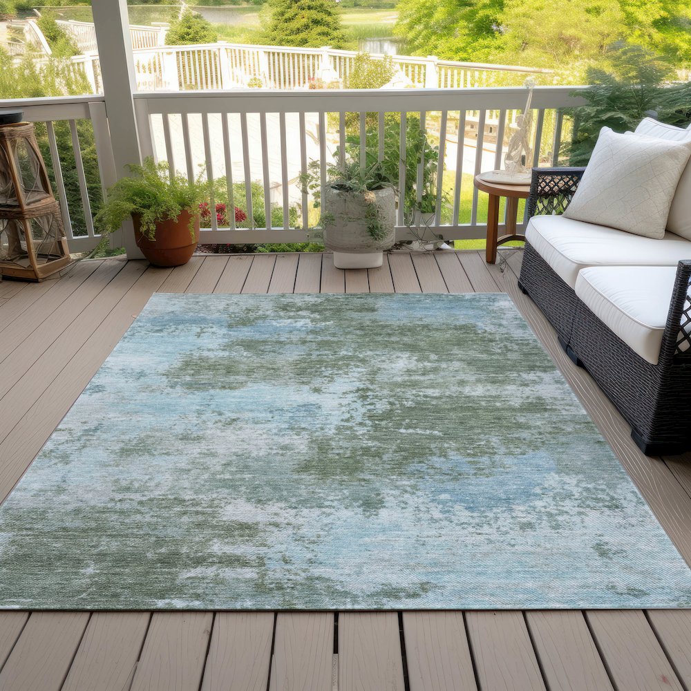 Machine Washable Indoor/Outdoor Chantille ACN2065 Sage 2'6" x 3'10" Rug. Picture 8