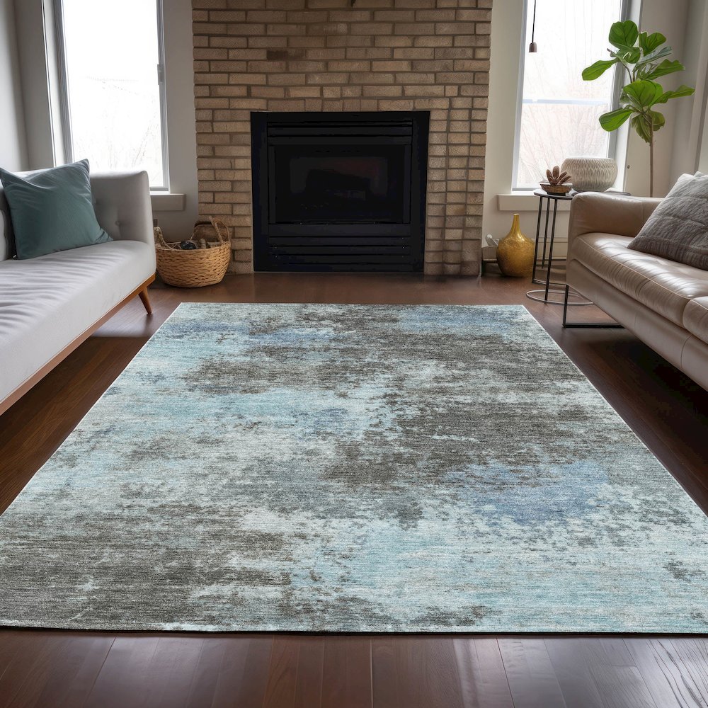 Machine Washable Indoor/Outdoor Chantille ACN2065 Taupe 2'6" x 3'10" Rug. Picture 6