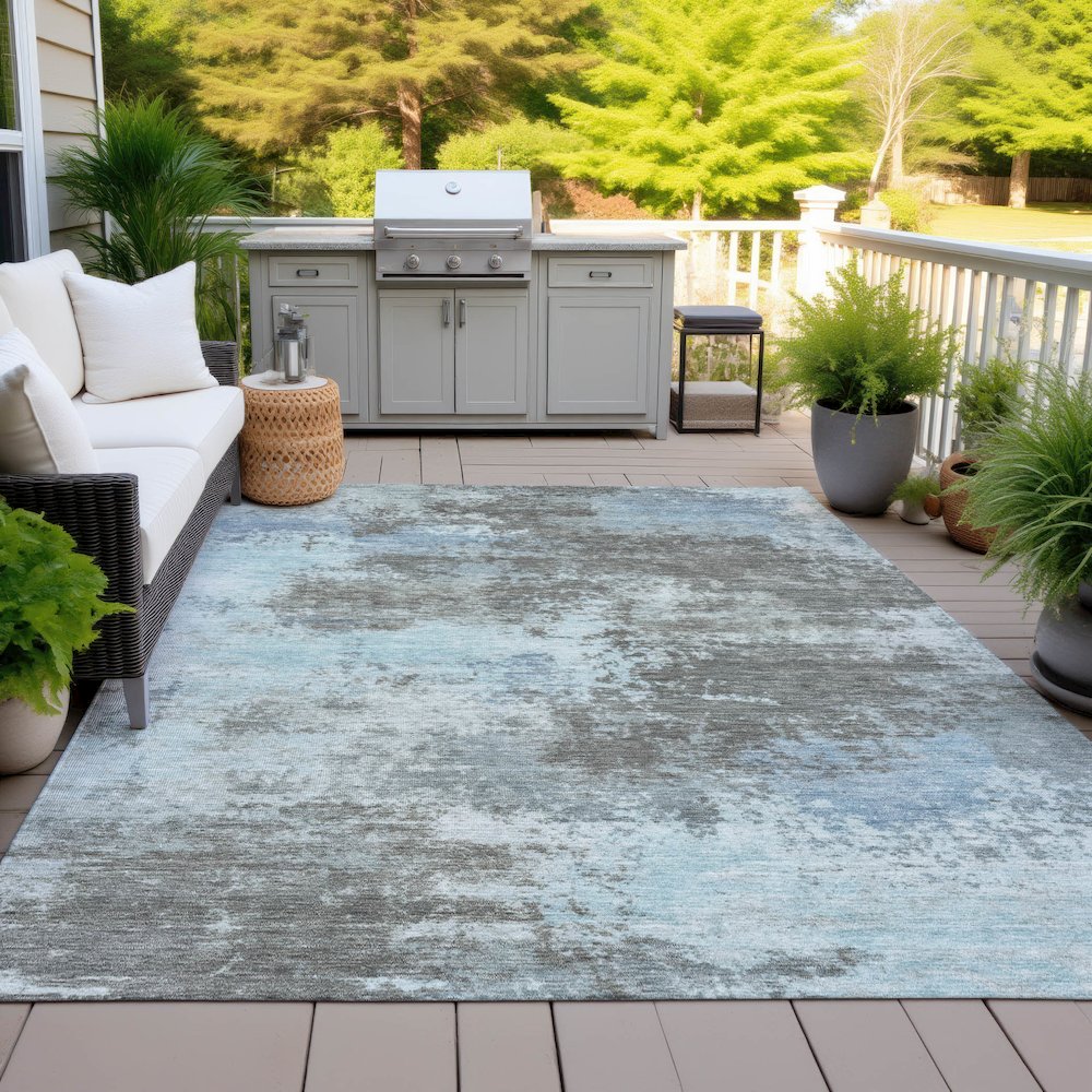 Machine Washable Indoor/Outdoor Chantille ACN2065 Taupe 2'6" x 3'10" Rug. Picture 7