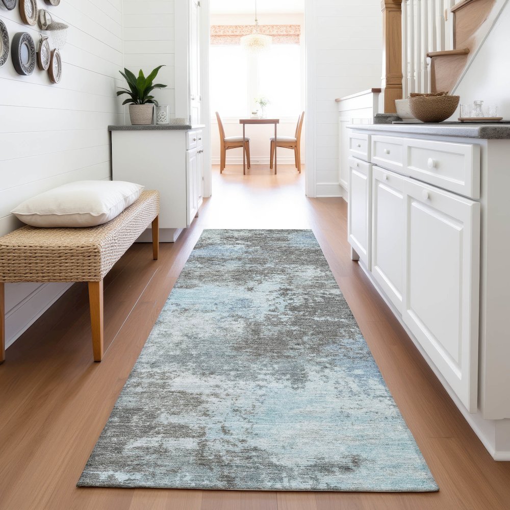 Machine Washable Indoor/Outdoor Chantille ACN2065 Taupe 2'3" x 7'6" Runner Rug. Picture 5