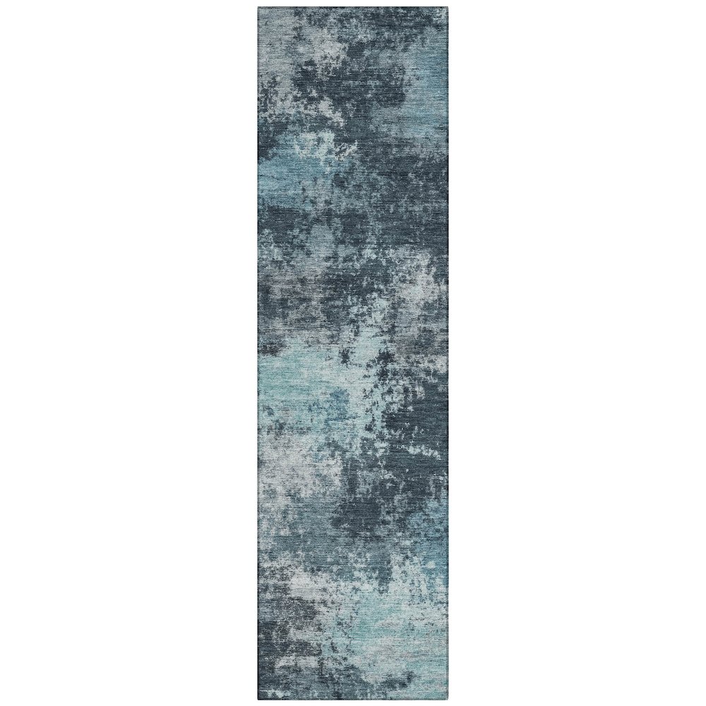 Machine Washable Indoor/Outdoor Chantille ACN2065 Teal 2'3" x 7'6" Runner Rug. Picture 1