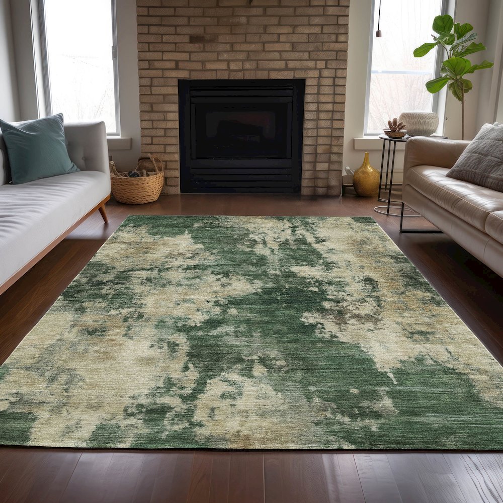 Machine Washable Indoor/Outdoor Chantille ACN2066 Fern 2'6" x 3'10" Rug. Picture 6