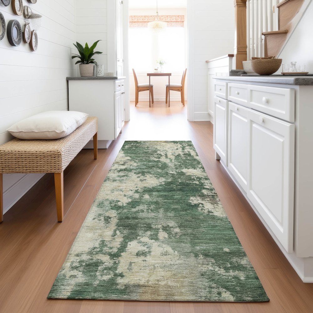 Machine Washable Indoor/Outdoor Chantille ACN2066 Fern 2'3" x 7'6" Runner Rug. Picture 5