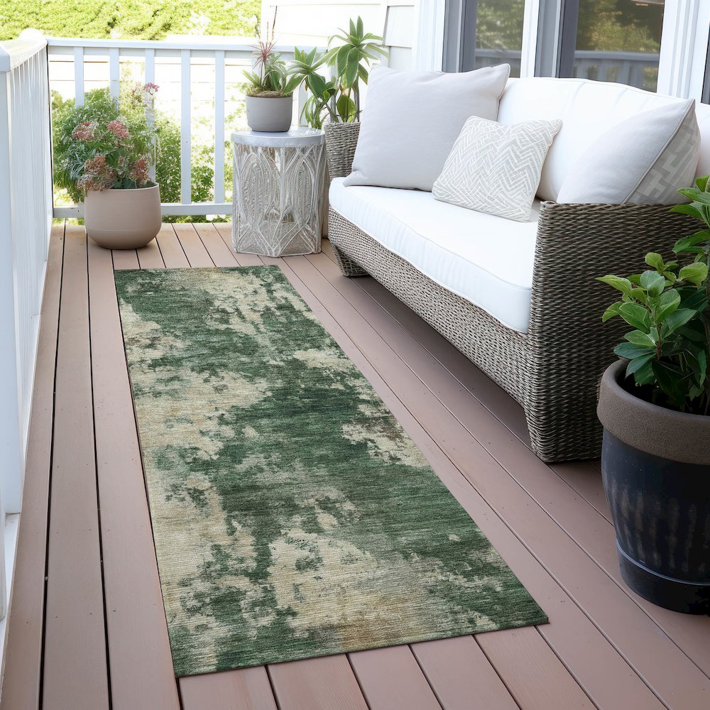 Machine Washable Indoor/Outdoor Chantille ACN2066 Fern 2'3" x 7'6" Runner Rug. Picture 6