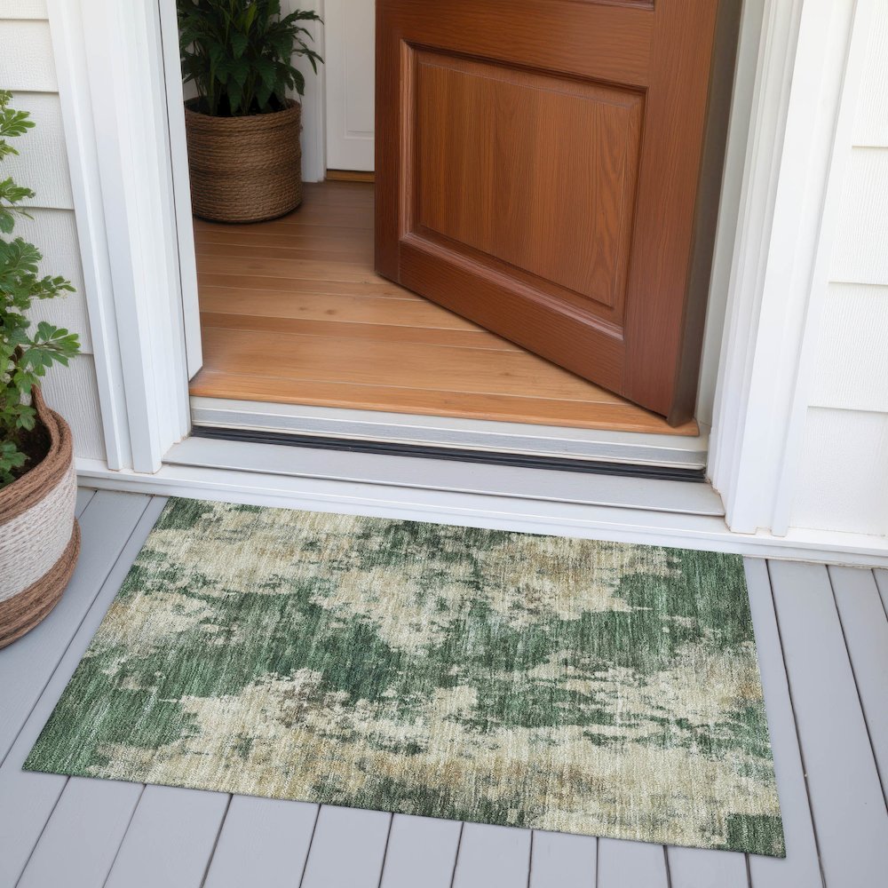 Machine Washable Indoor/Outdoor Chantille ACN2066 Fern 1'8" x 2'6" Rug. Picture 6