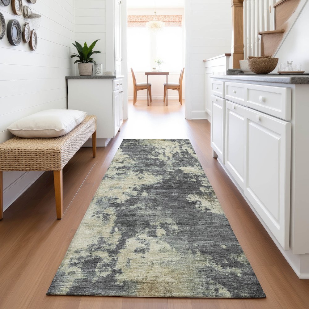 Machine Washable Indoor/Outdoor Chantille ACN2066 Gray 2'3" x 7'6" Runner Rug. Picture 5