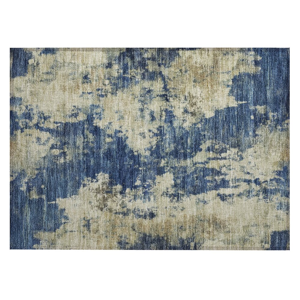 Machine Washable Indoor/Outdoor Chantille ACN2066 Navy 1'8" x 2'6" Rug. Picture 1