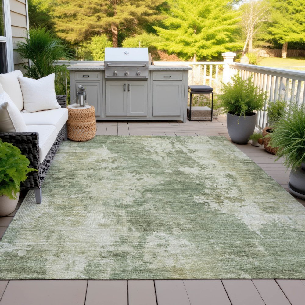 Machine Washable Indoor/Outdoor Chantille ACN2066 Sage 2'6" x 3'10" Rug. Picture 7
