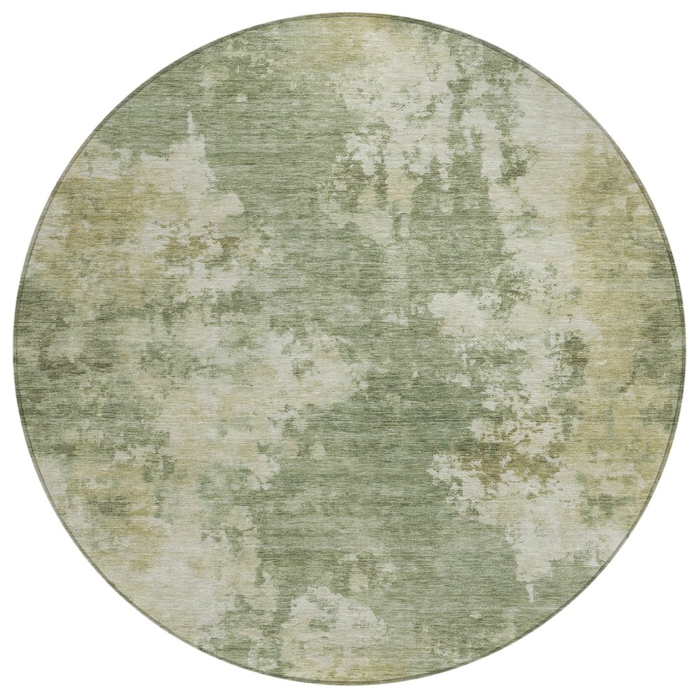 Machine Washable Indoor/Outdoor Chantille ACN2066 Sage 8' x 8' Round Rug. Picture 1