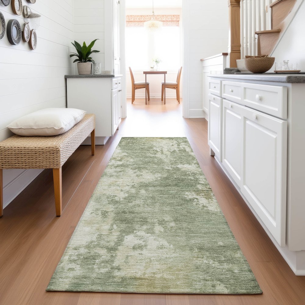 Machine Washable Indoor/Outdoor Chantille ACN2066 Sage 2'3" x 7'6" Runner Rug. Picture 5