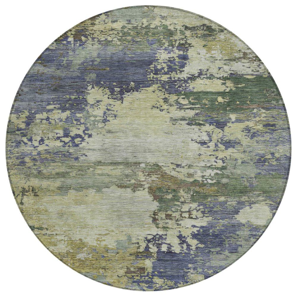 Machine Washable Indoor/Outdoor Chantille ACN2067 Purple 8' x 8' Round Rug. Picture 1