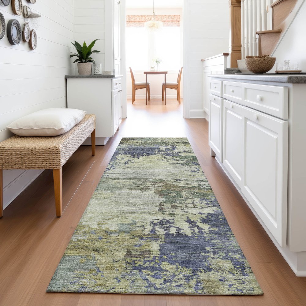 Machine Washable Indoor/Outdoor Chantille ACN2067 Purple 2'3" x 7'6" Runner Rug. Picture 5