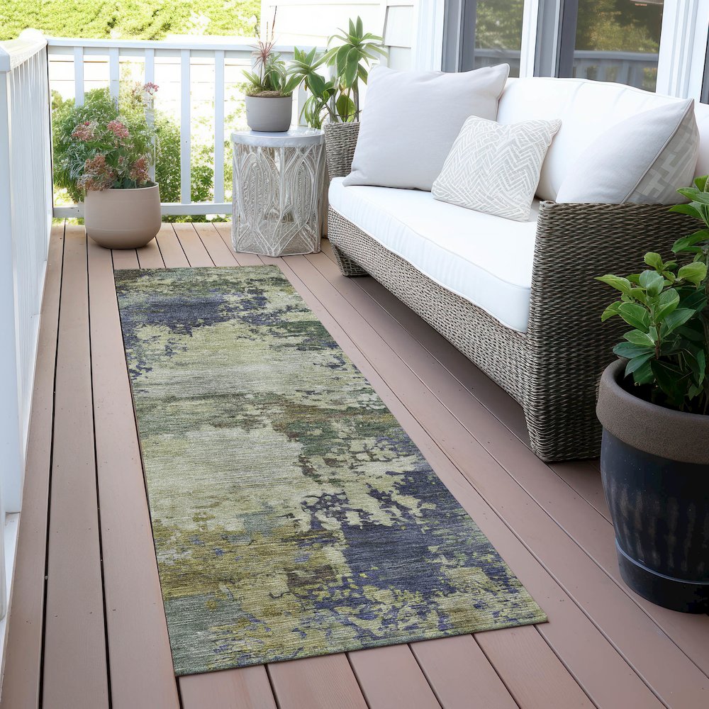 Machine Washable Indoor/Outdoor Chantille ACN2067 Purple 2'3" x 7'6" Runner Rug. Picture 6