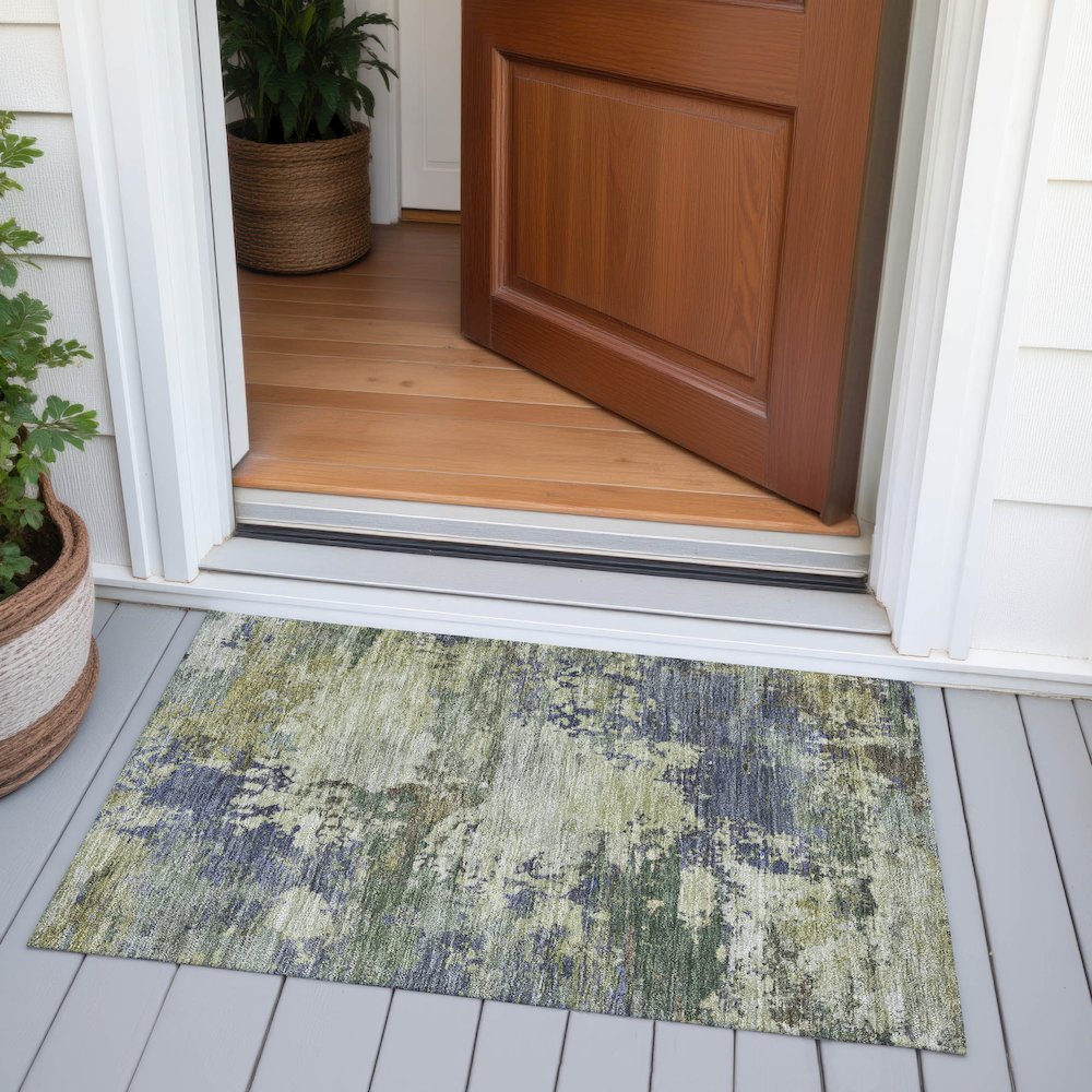 Machine Washable Indoor/Outdoor Chantille ACN2067 Purple 1'8" x 2'6" Rug. Picture 6