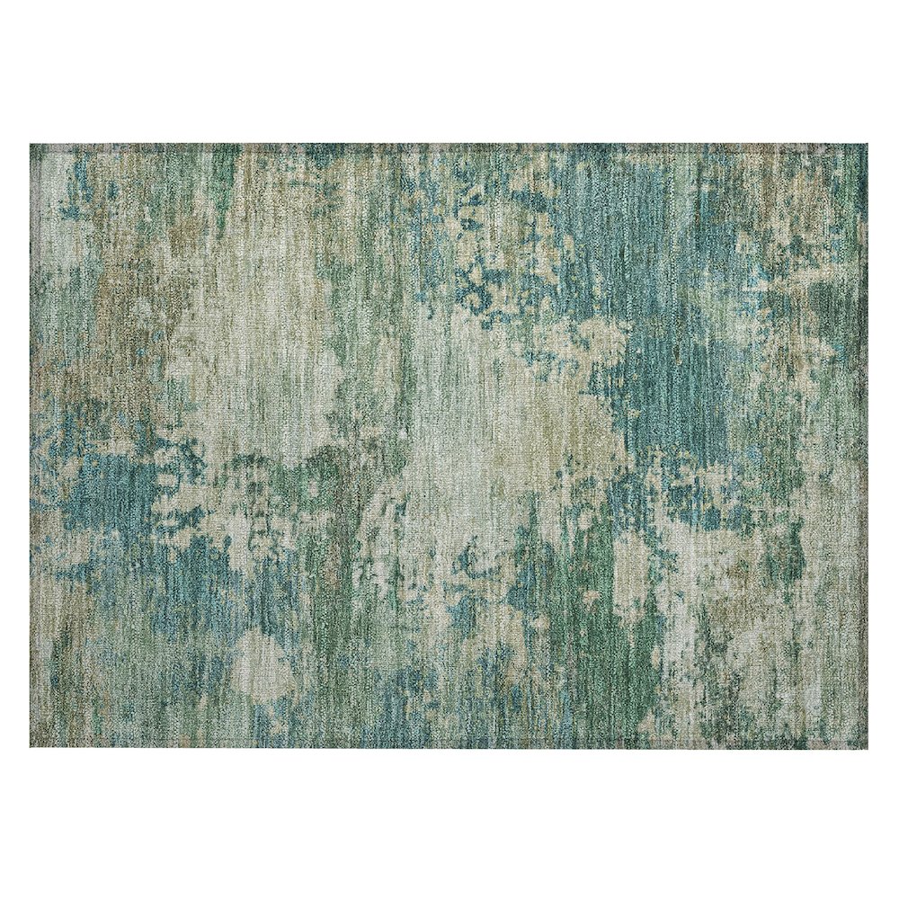 Machine Washable Indoor/Outdoor Chantille ACN2067 Teal 1'8" x 2'6" Rug. Picture 1