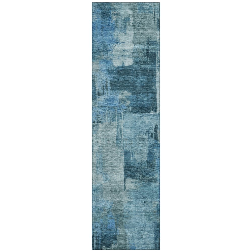 Machine Washable Indoor/Outdoor Chantille ACN2069 Blue 2'3" x 7'6" Runner Rug. Picture 1